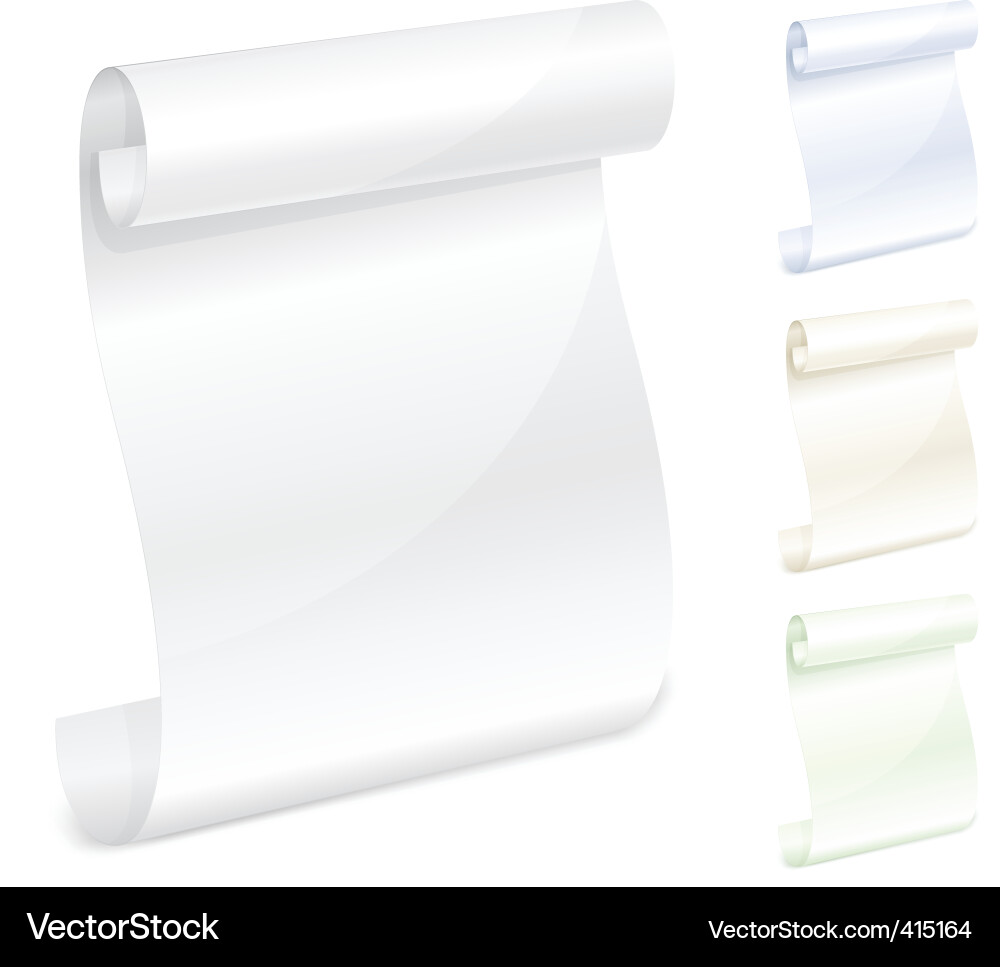 White Scroll Paper Vector Image