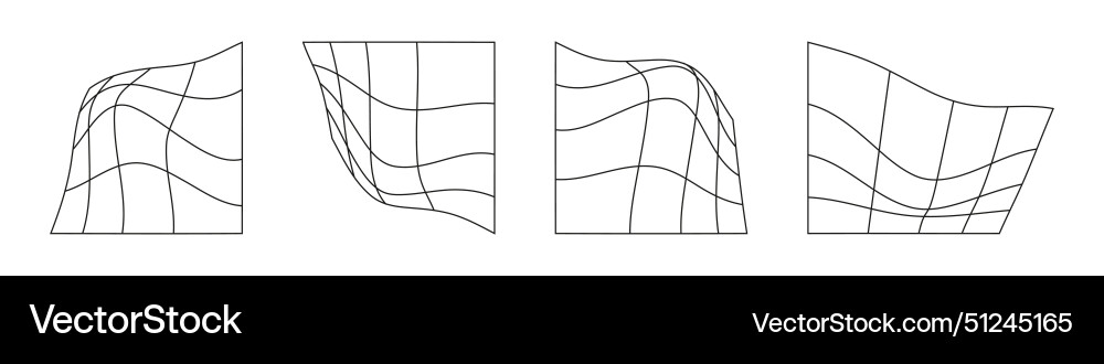 Abstract 3d wireframe mesh grid with a wave Abstract 3d wireframe mesh grid with a wave vector image