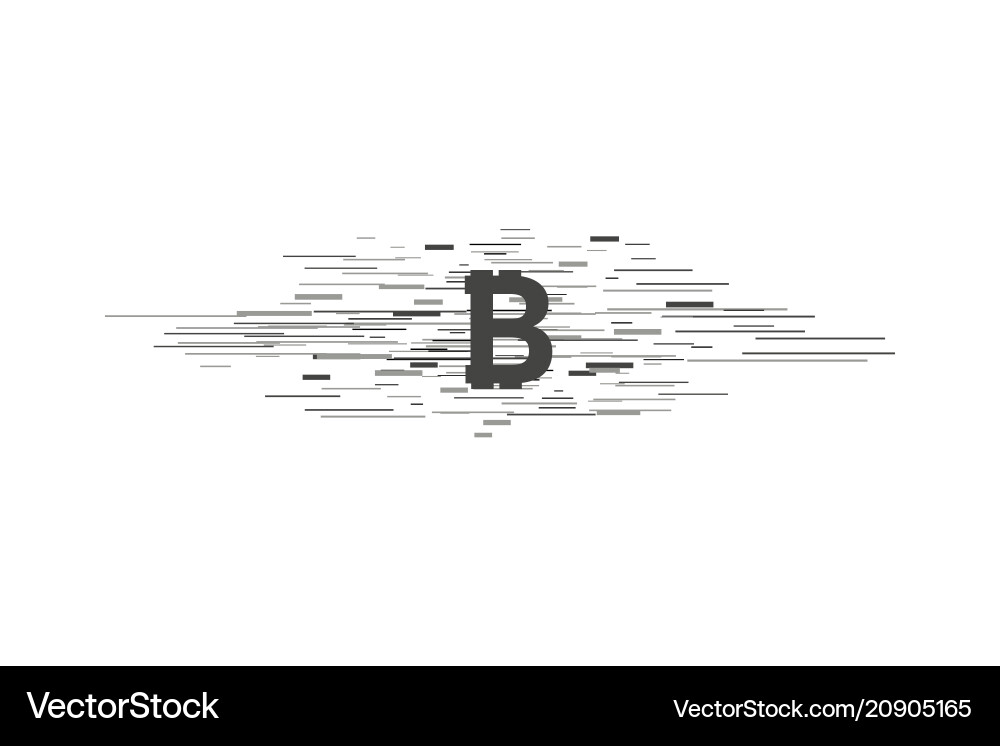 Bitcoin coin with fast speed motion lines Bitcoin coin with fast speed motion lines Vector Image