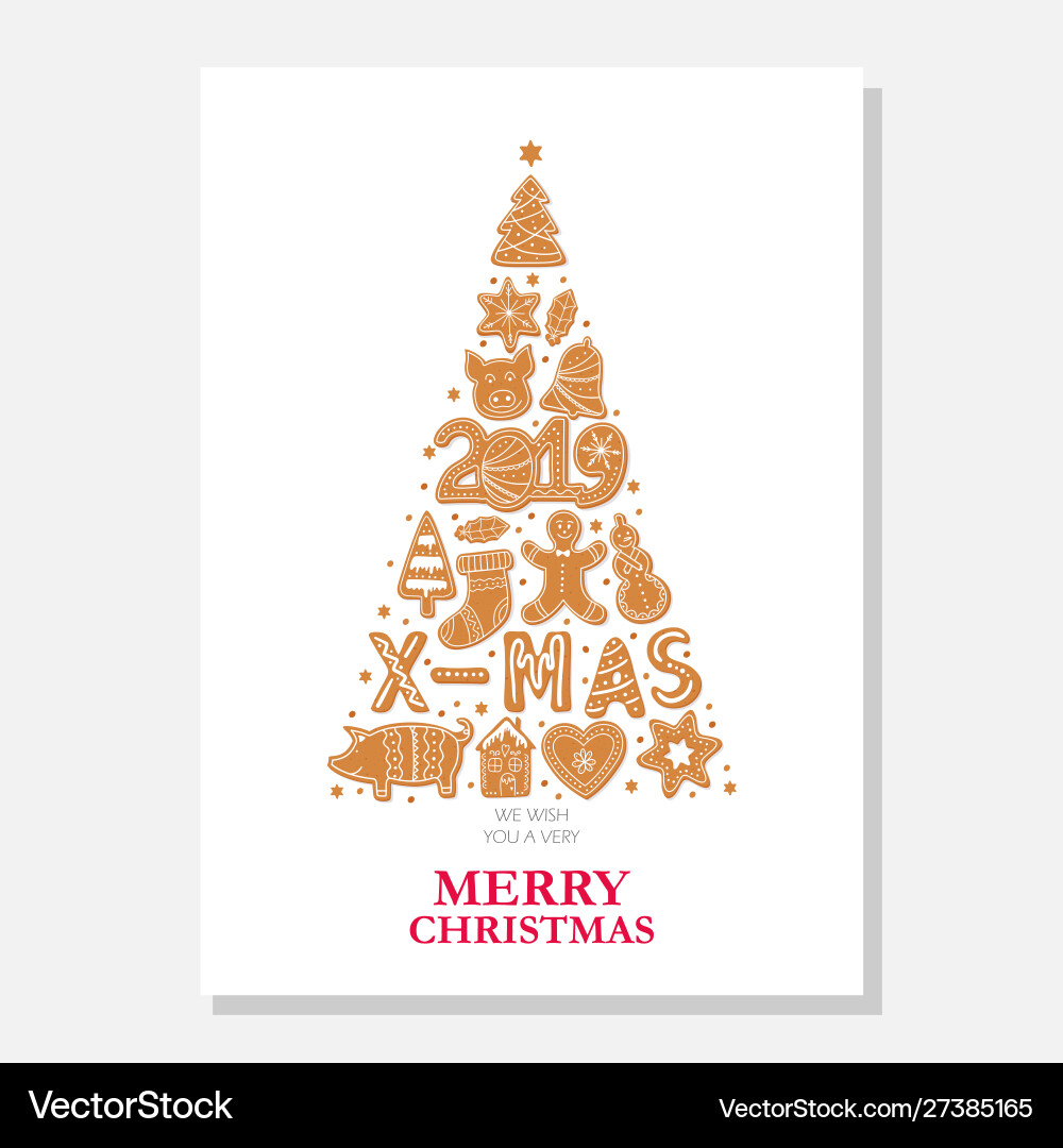 Christmas Gingerbread Cookies Vector Image