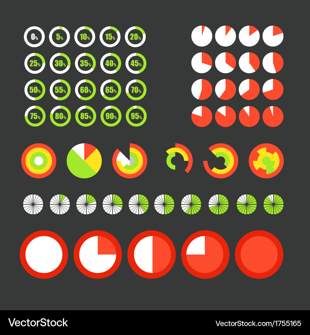 Circle Chart Elements Collection vector image