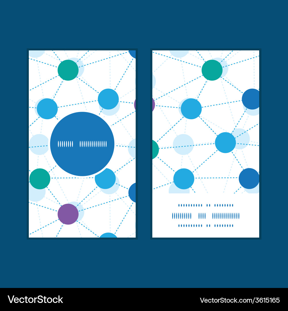 Connected dots vertical round frame pattern vector image