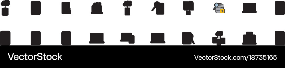 Data base server security magnifier search hosting vector image
