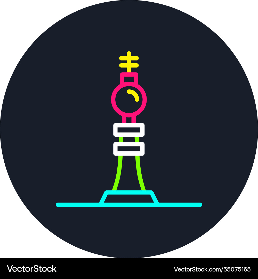 Fernsehturm berlin line multi color icon Vector Image