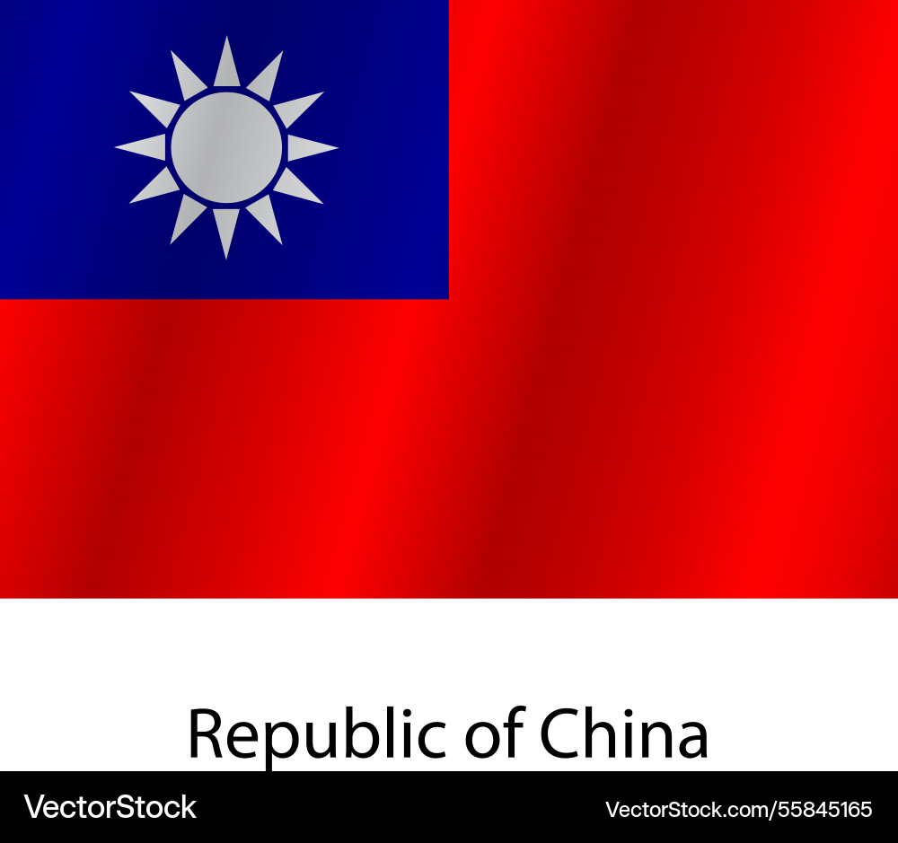 Flag of the country republic china on a white Flag of the country republic china on a white Vector Image