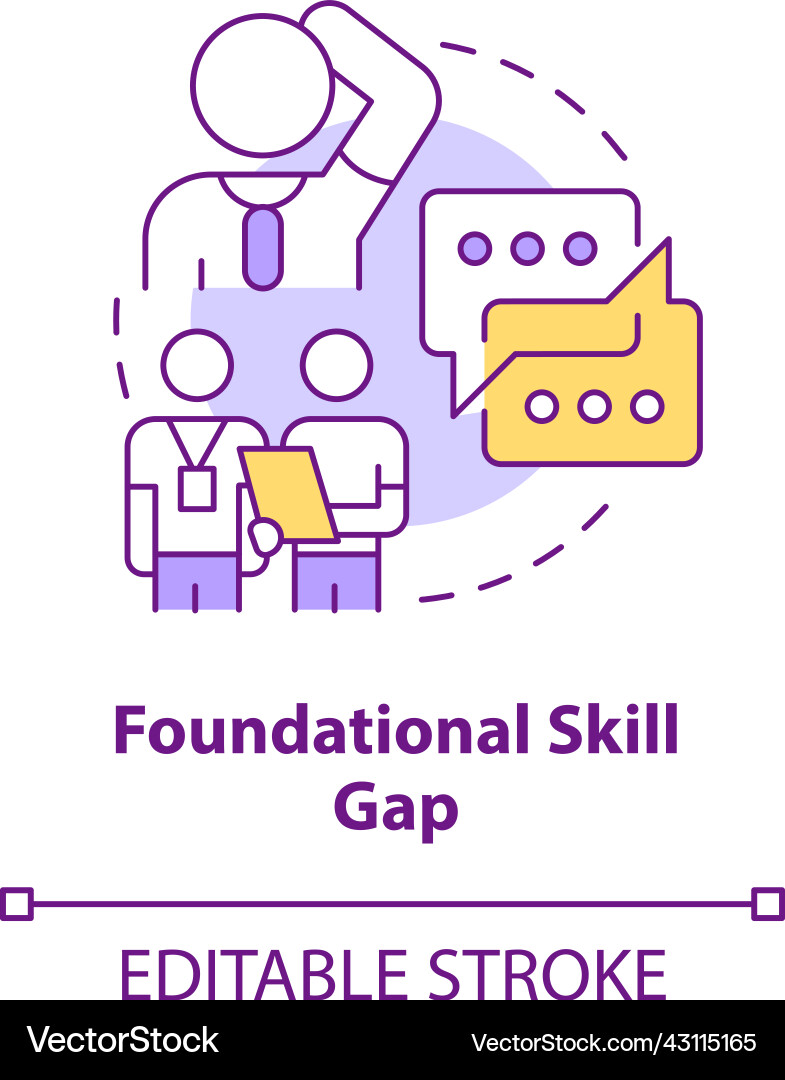 Foundational skill gap concept icon Foundational skill gap concept icon Vector Image