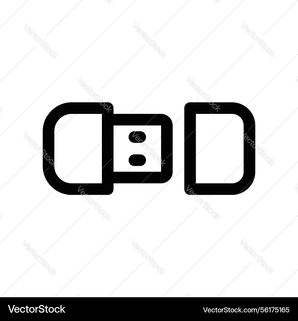 Line icon showing a universal serial bus flash vector image