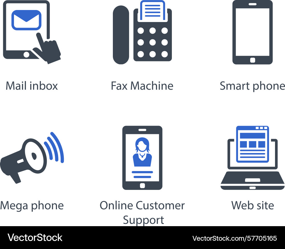 Mail inbox fax machine smart phone mega vector image