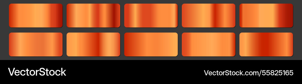 Metallic gradient collection with shiny rainbow Vector Image
