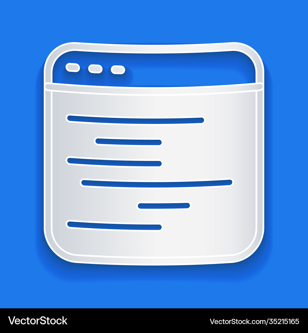 Paper cut software web developer programming code Paper cut software web developer programming code vector image
