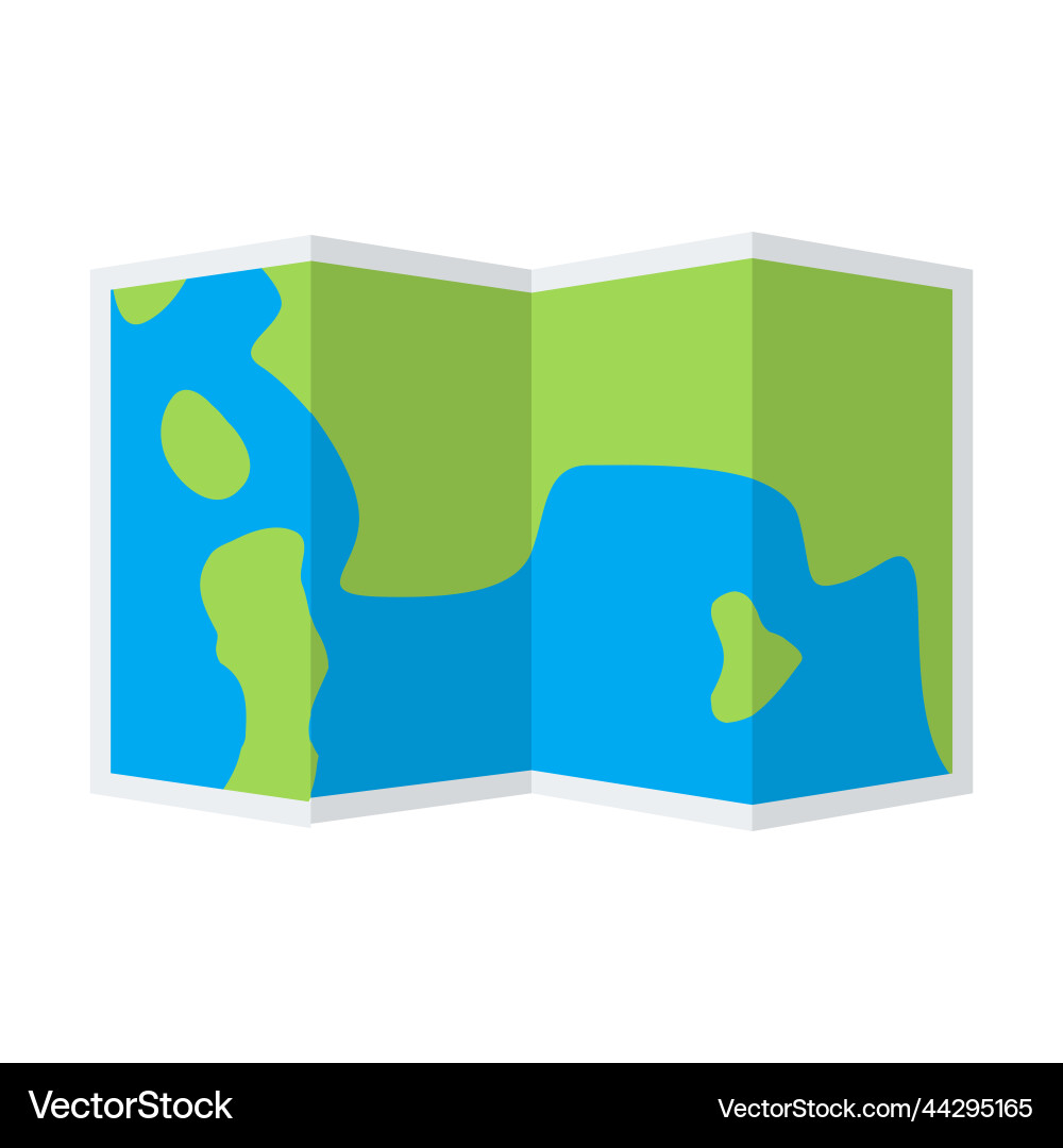 Simple map with folded paper for your design Simple map with folded paper for your design Vector Image