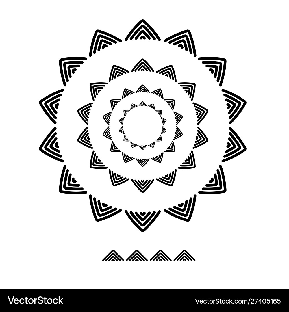 Triangle brushs patterns in a circle line vector image