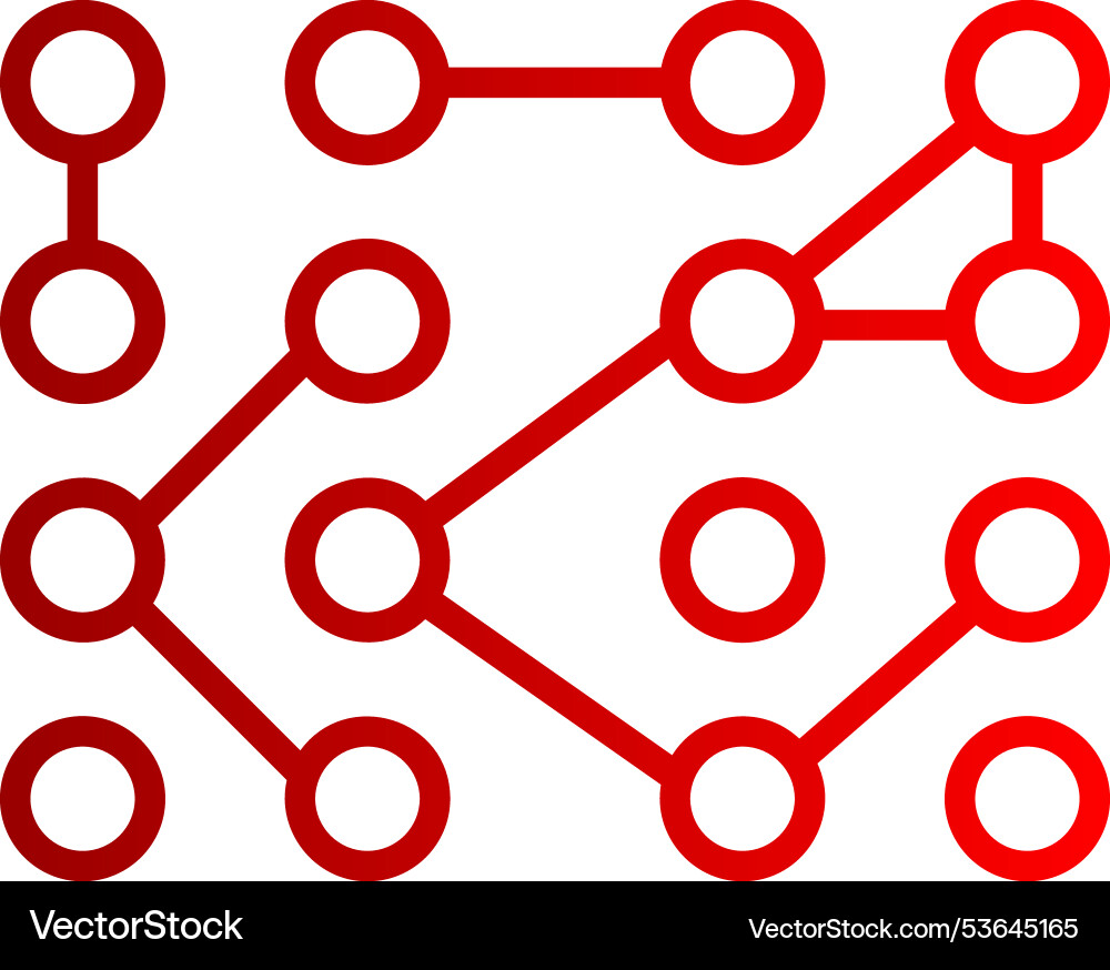 Unstructured data line gradient icon Vector Image