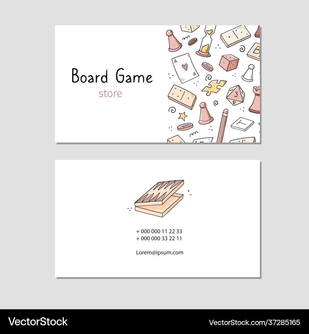 Visit card with board game element Visit card with board game element vector image