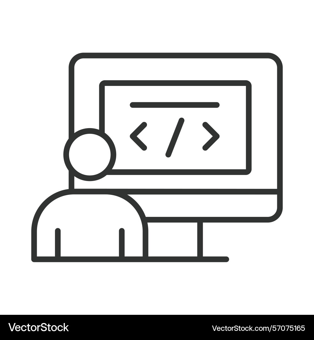 Web developer icon in line design Web developer icon in line design vector image