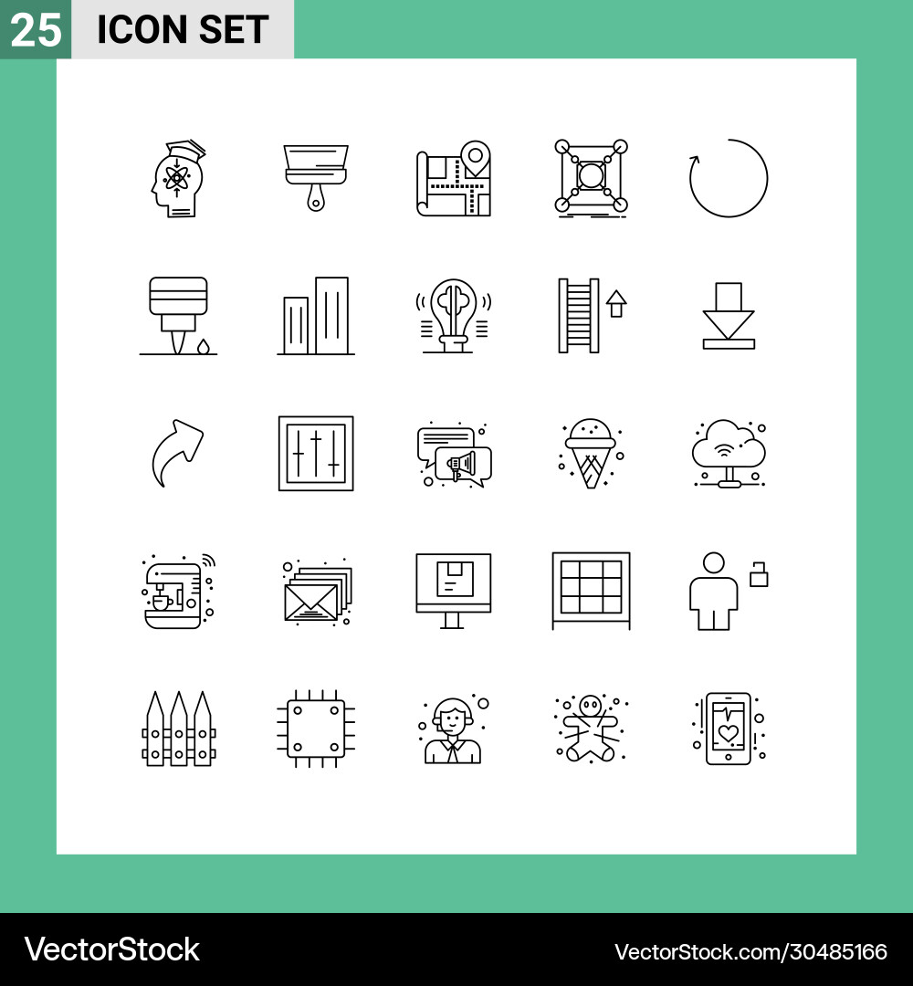 25 universal lines set for web and mobile Vector Image