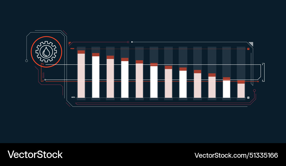 A simple infographic about falling oil industry Vector Image