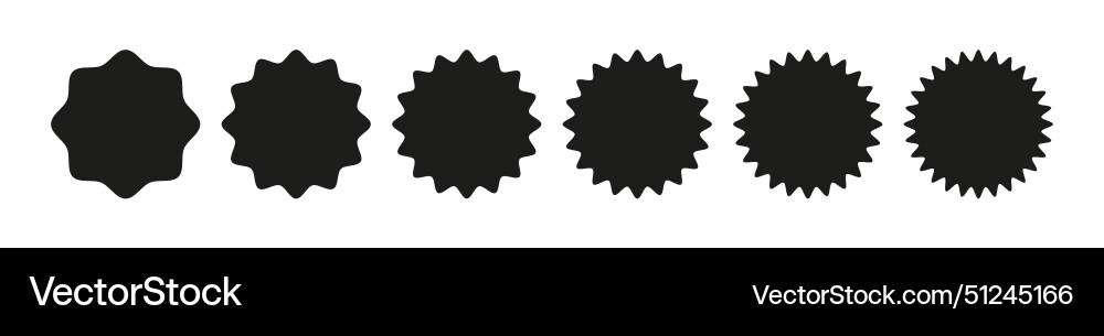 Circular badge zigzag pattern round line border Vector Image