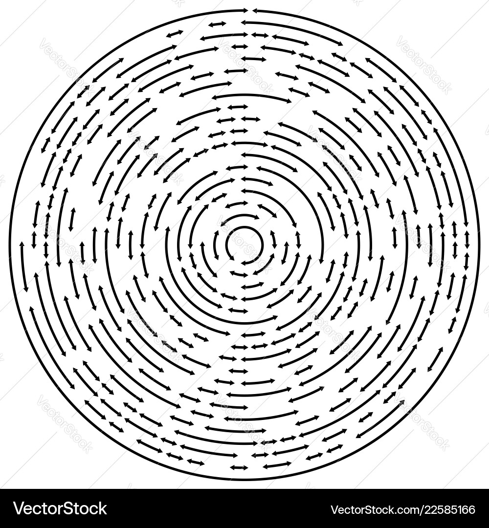 Circular concentric arrows cyclic cycle Circular concentric arrows cyclic cycle vector image