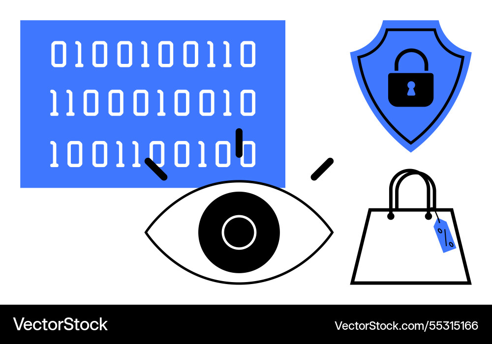 Cybersecurity und Datenschutzkonzept mit binär Cybersecurity und Datenschutzkonzept mit binär vektorbild