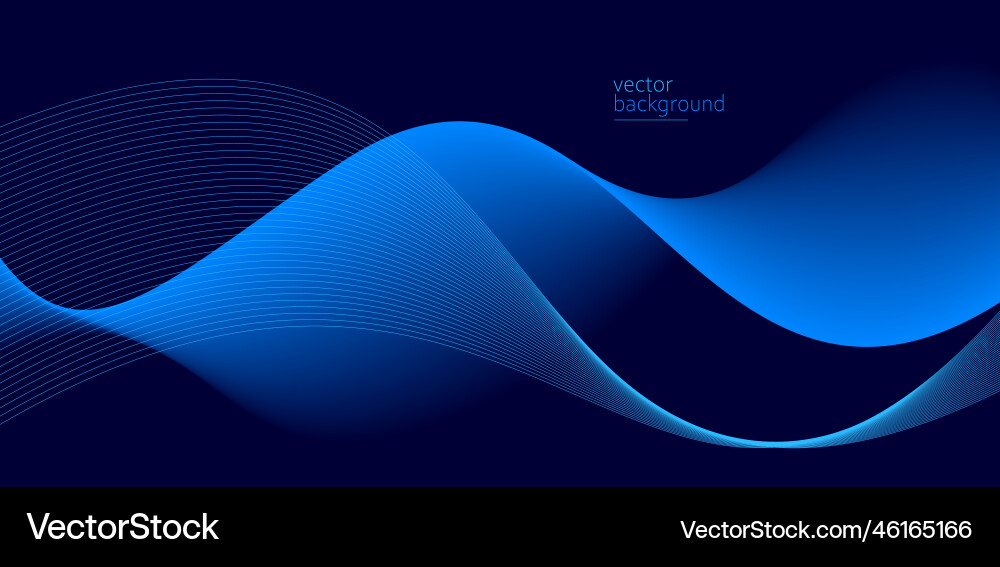 Flowing dark blue curve shape with soft gradient Vector Image