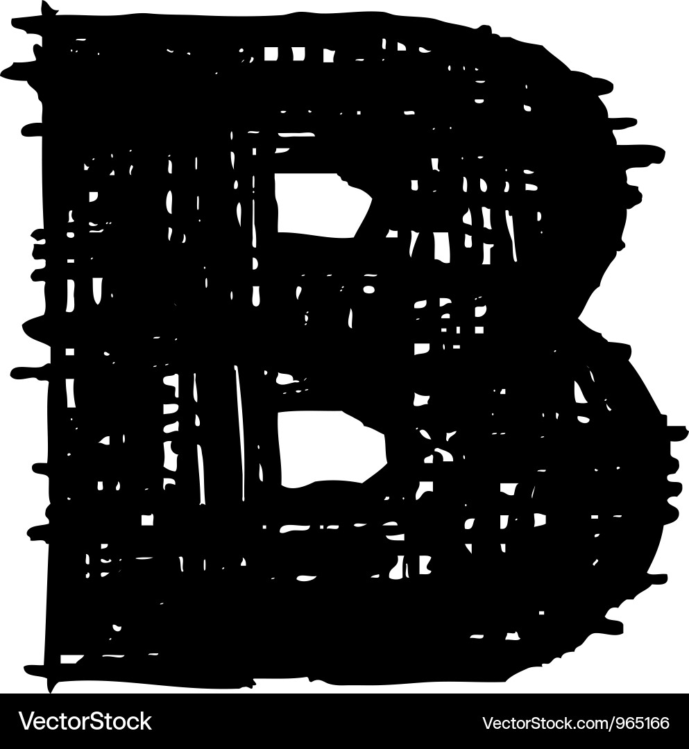 Hand Drawn Character Font - Sketch Vector Image