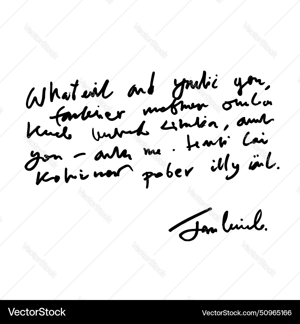 Handwritten abstract text Handwritten abstract text vector image