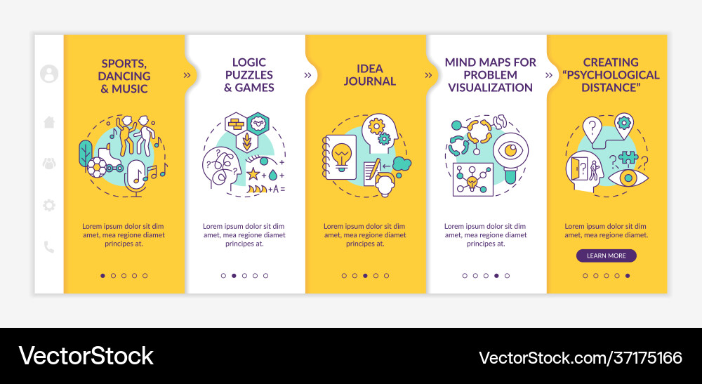 Improving problem solving skills tips onboarding vector image