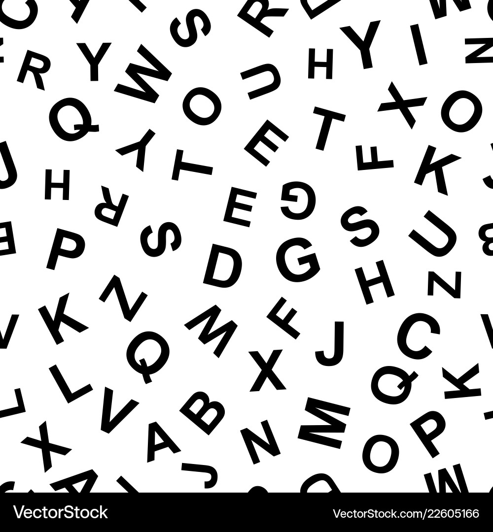 Letters seamless pattern Royalty Free Vector Image