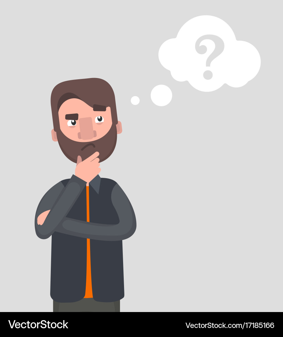 Man is thinking question mark vector image