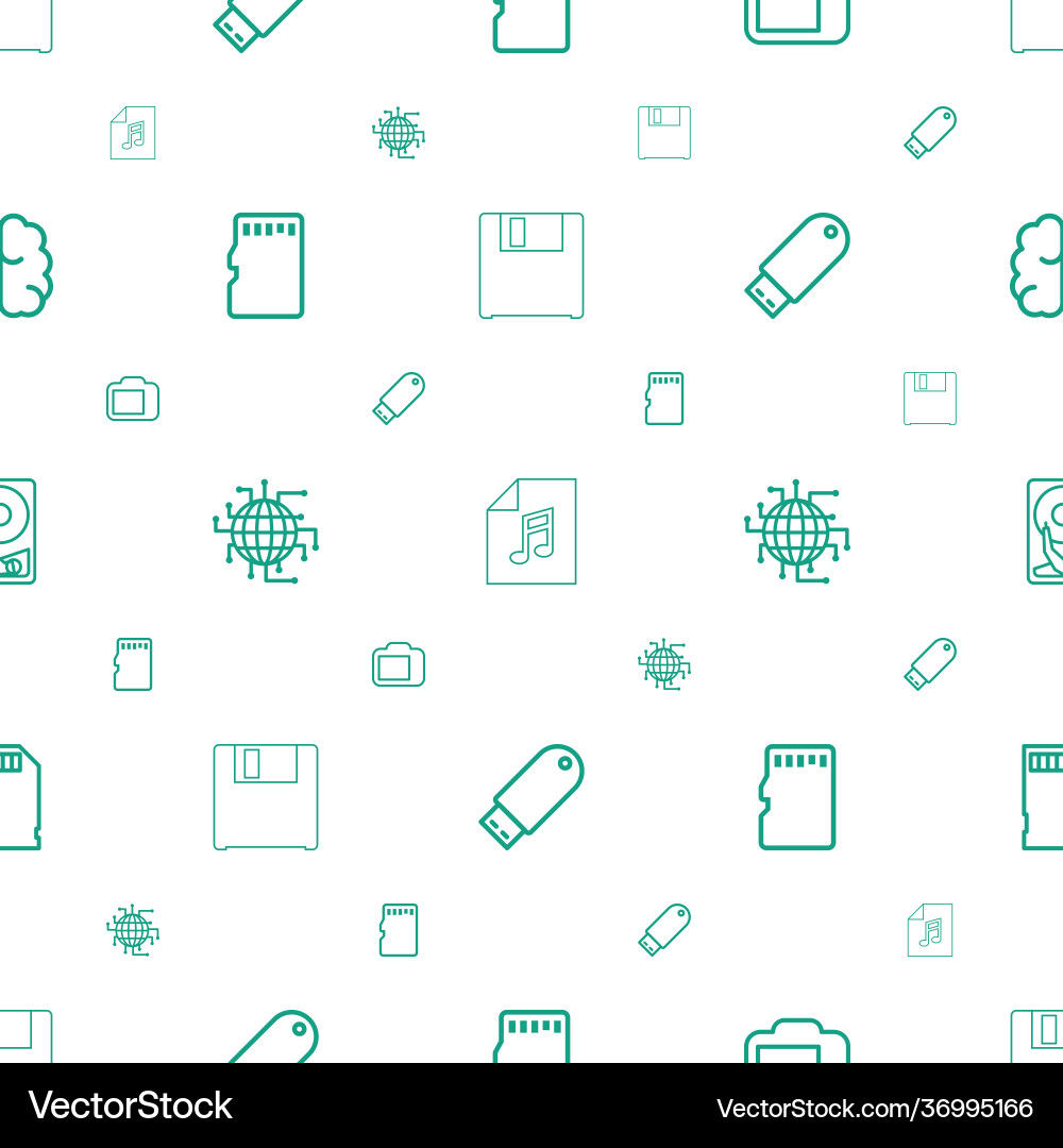 Memory icons pattern seamless white background Vector Image