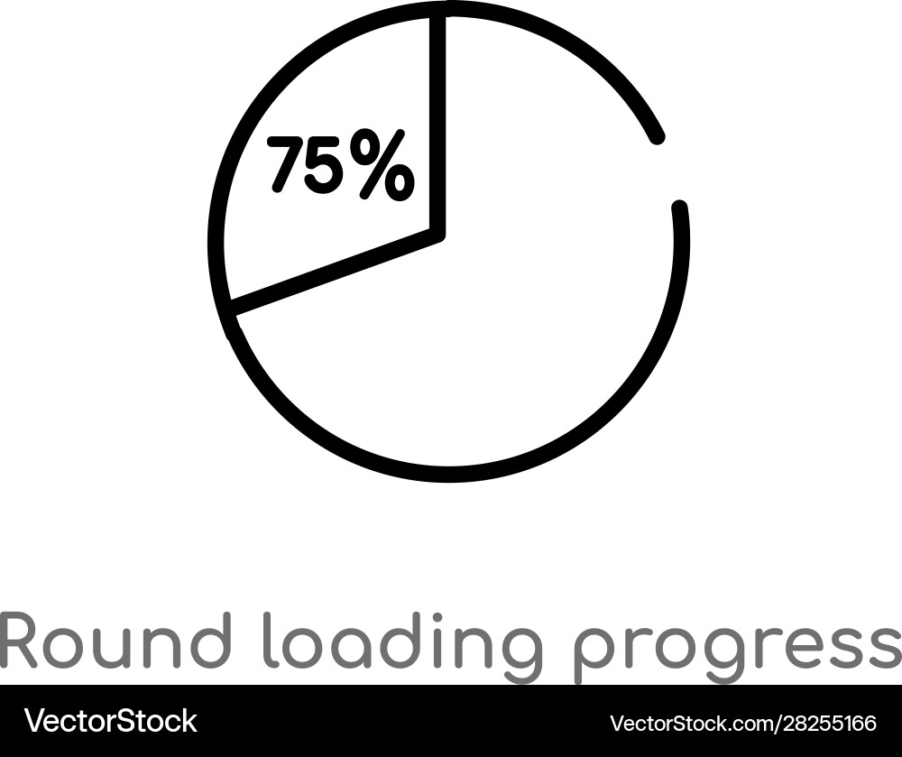Outline round loading progress icon isolated Vector Image