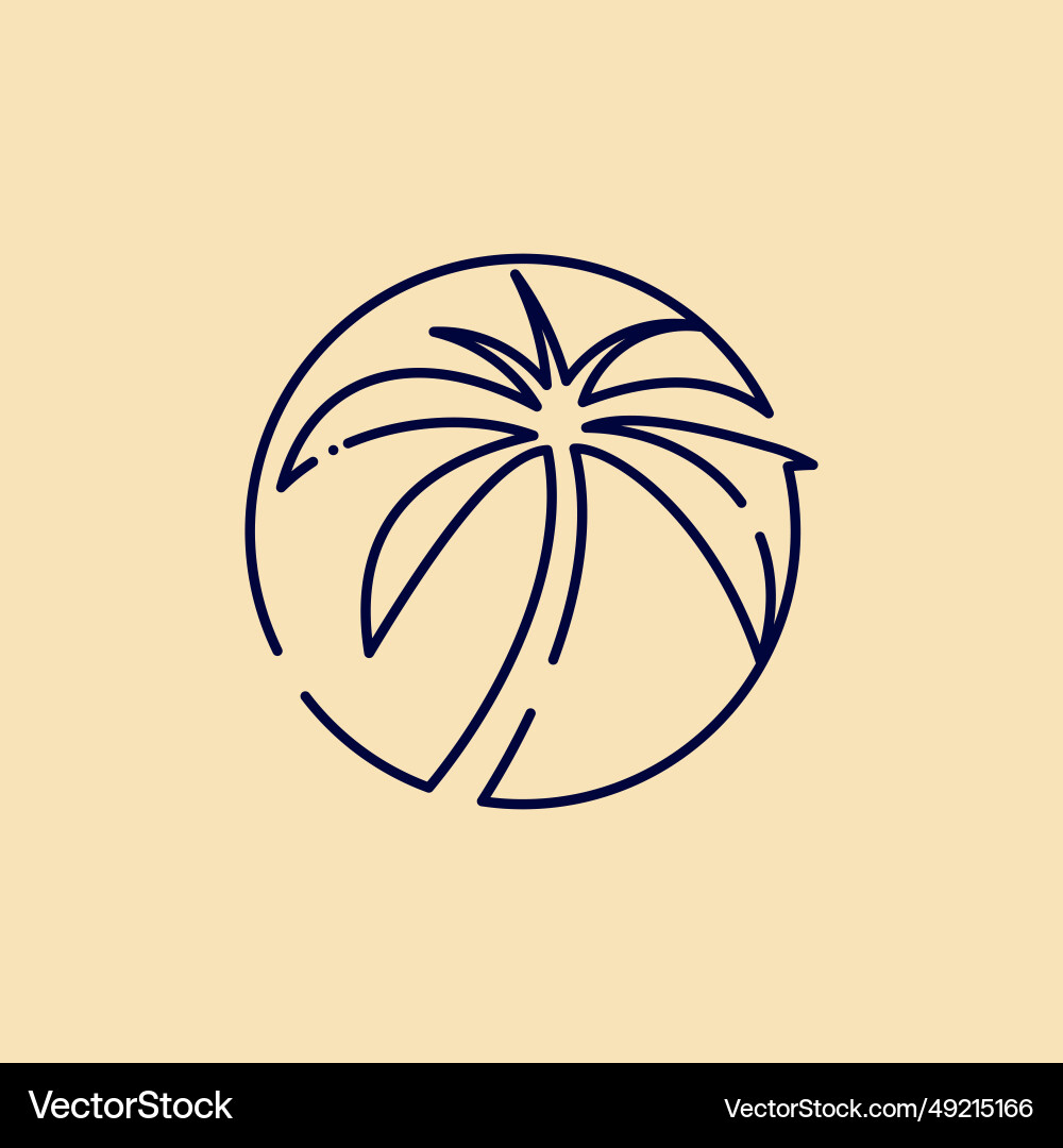 Palm tree design element with modern creative Vector Image