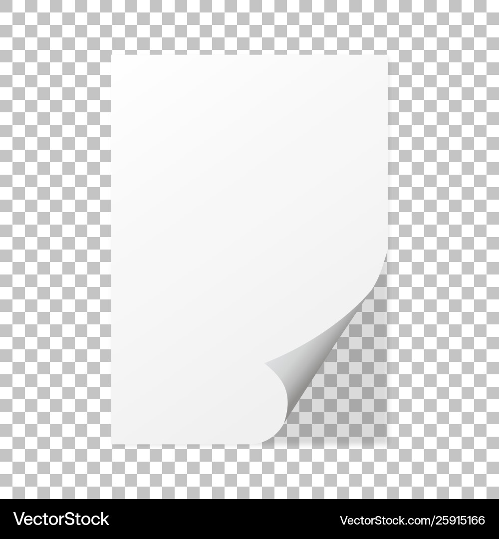 Paper curl on a isolated background with shadow Paper curl on a isolated background with shadow Vector Image