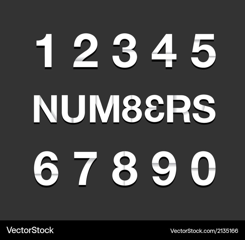 Paper numbers colour vector image