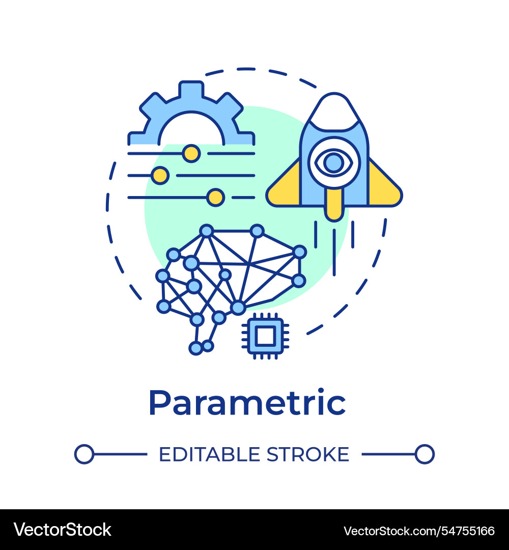 Parametric memory multi color concept icon Parametric memory multi color concept icon vector image