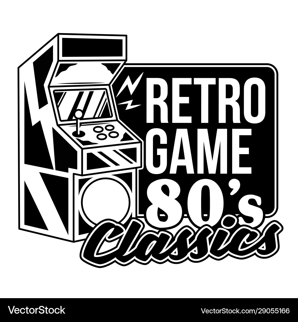 Retro Arcade Game Print vector image
