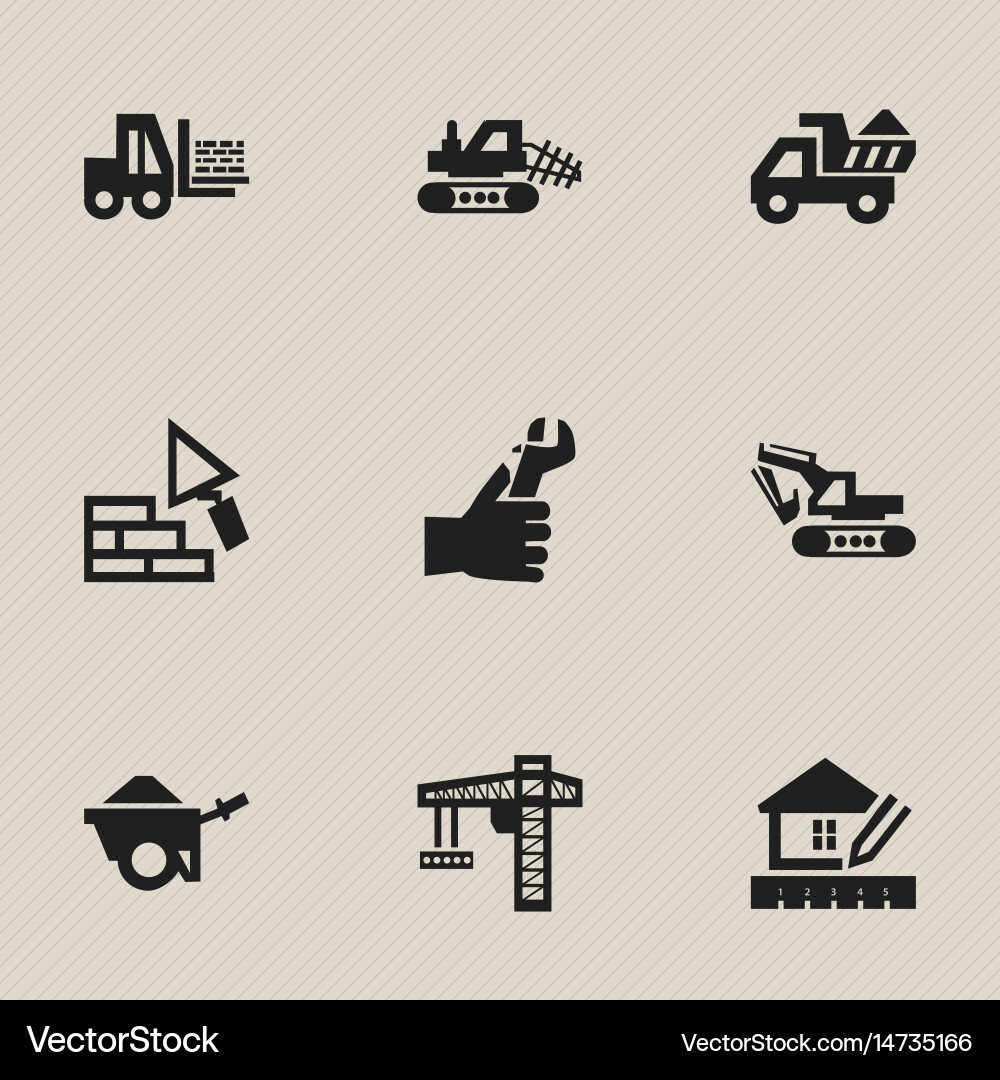 Set of 9 editable structure icons includes Vector Image