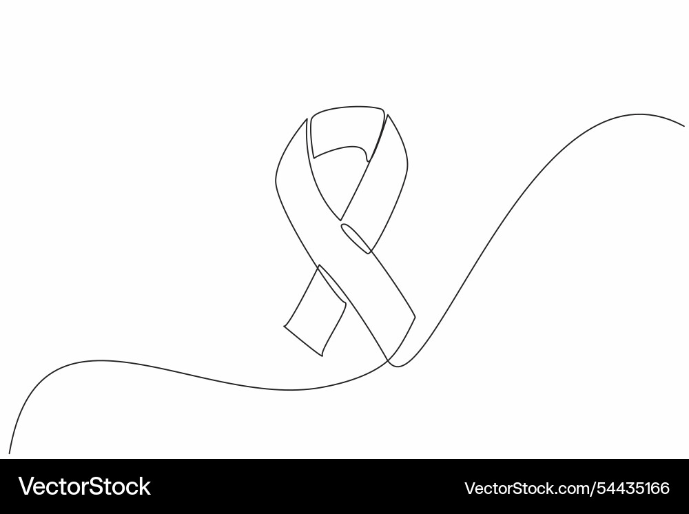 Single continuous line drawing a ribbon forms Single continuous line drawing a ribbon forms Vector Image