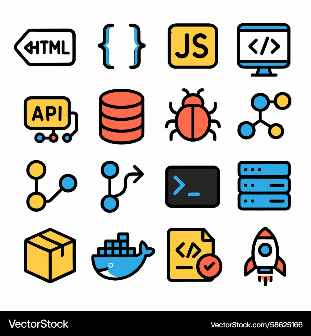 Software Development Icons Vector Image