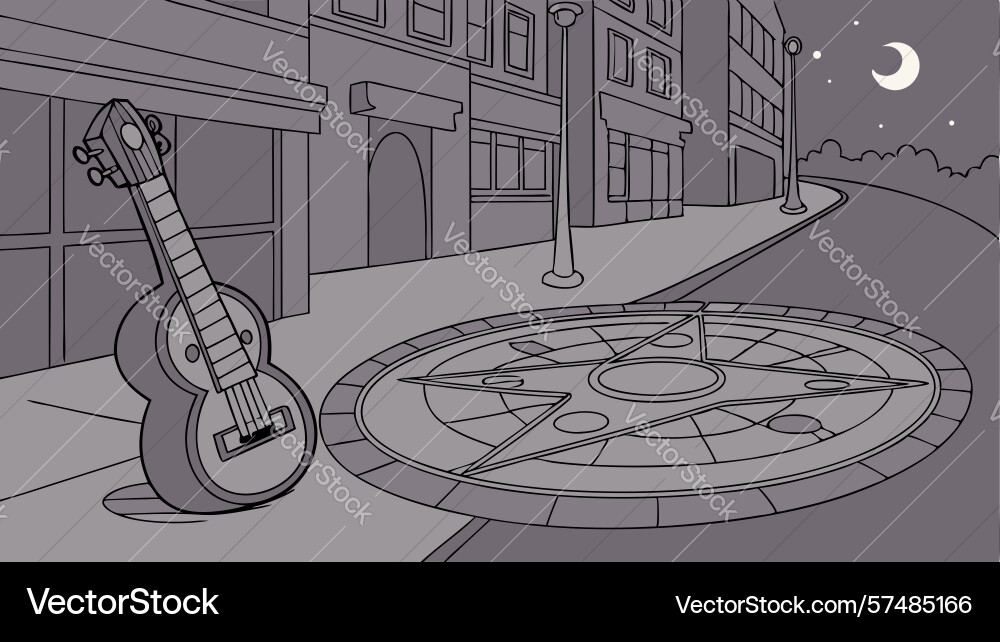 Stringed instrument with geometric patterns vector image