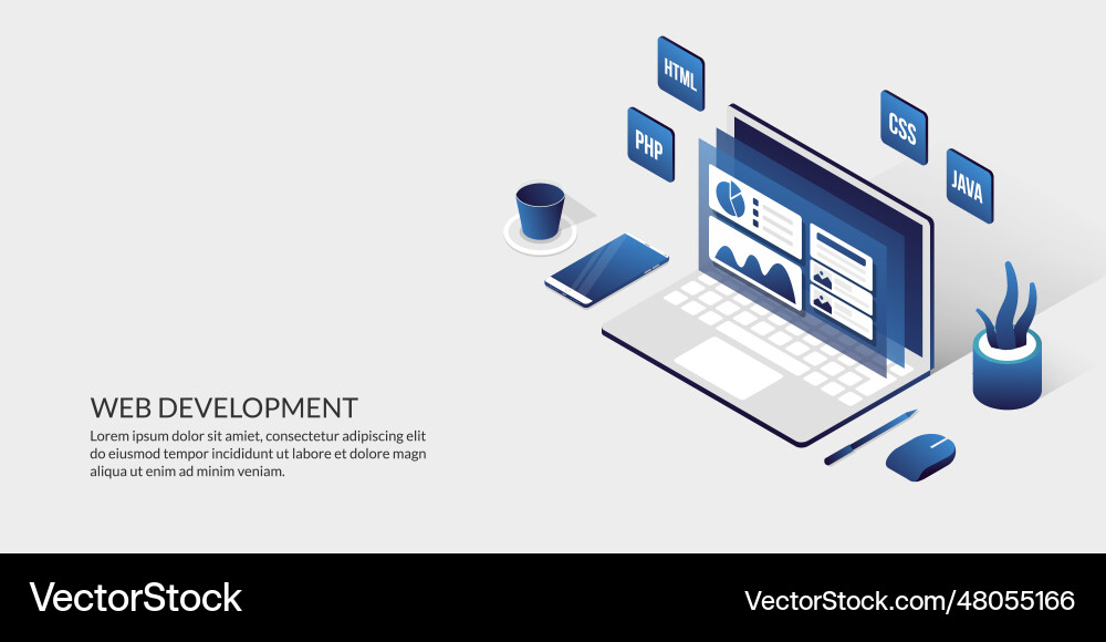 Web development user interface design concept vector image