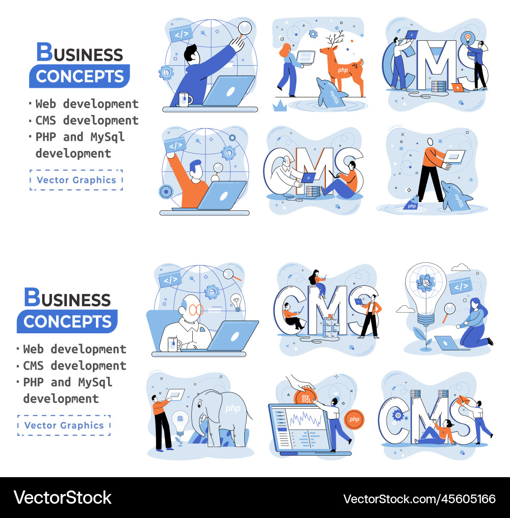 Website architecture concepts web development vector image