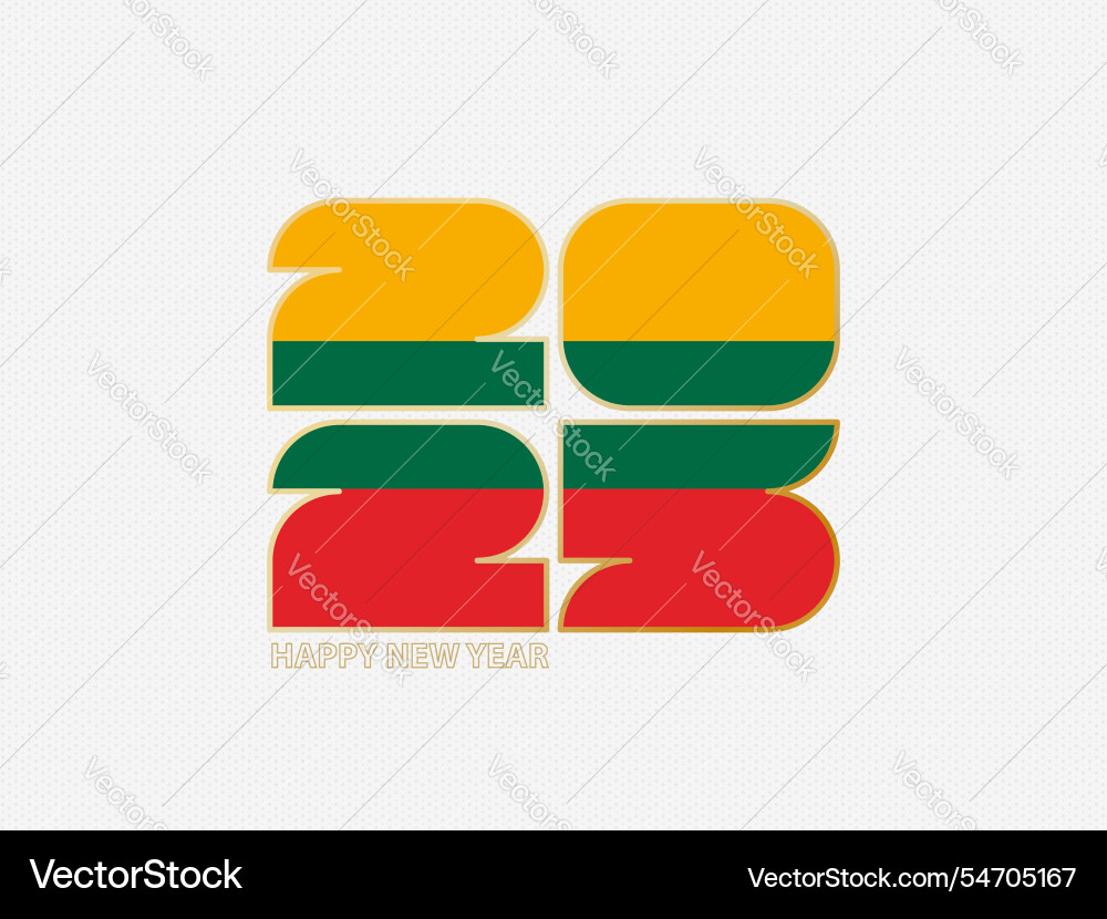 Abstract numbers 2025 with flag of lithuania vector image