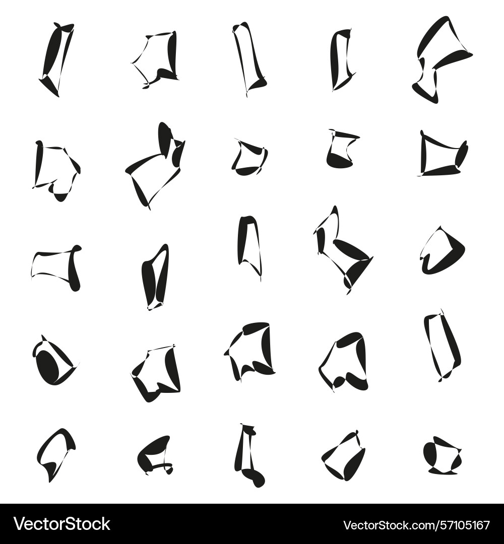 Abstract shape set graphic distorted symbol Abstract shape set graphic distorted symbol vector image