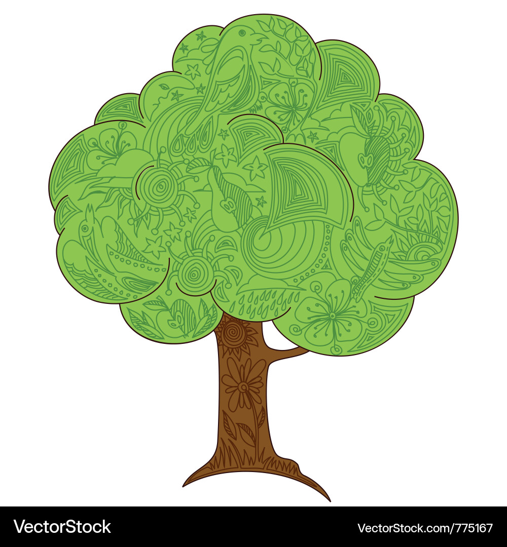 Background with tree vector image
