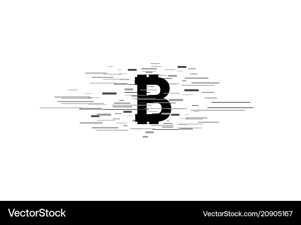 Bitcoin coin with fast speed motion lines Bitcoin coin with fast speed motion lines Vector Image