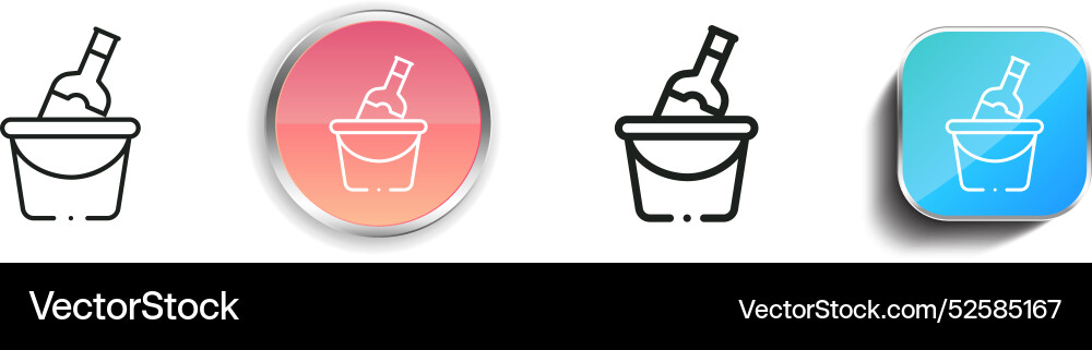 Champagne icon thin linear regular and button Champagne icon thin linear regular and button Vector Image