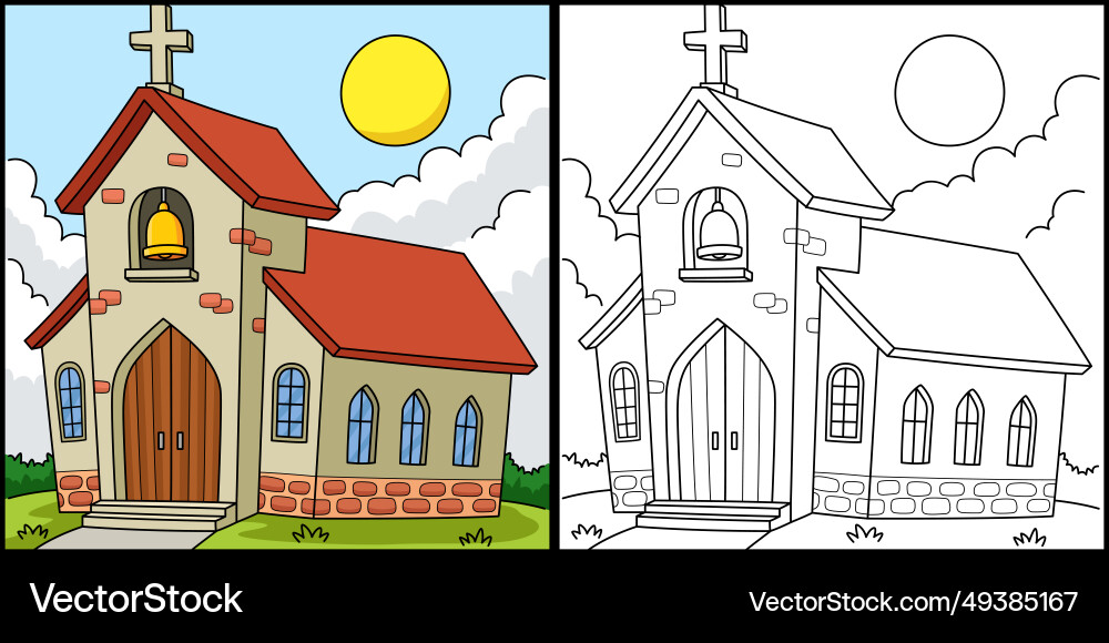 church coloring page