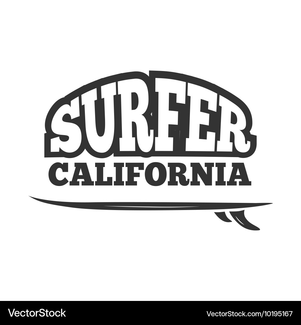 Classic Black Surf Logo Emblem vector image